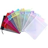 Anleolife Mix Color Party Favor Bags Organza 5x7 inch 100pcs Large Organza Drawstring Bags For Wedding Baby Shower Favors Mesh Gift Bag Jewlery Candy Bag Velvet Pouch (100pcs mix colors)