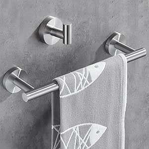 Hoomtaook Toalleros de Baño Toalleros Baño Acero Inoxidable Juego de Accesorios de Baño 3 en 1 Soporte de Gratis Papel Higiénico Instalación de Punzón ...