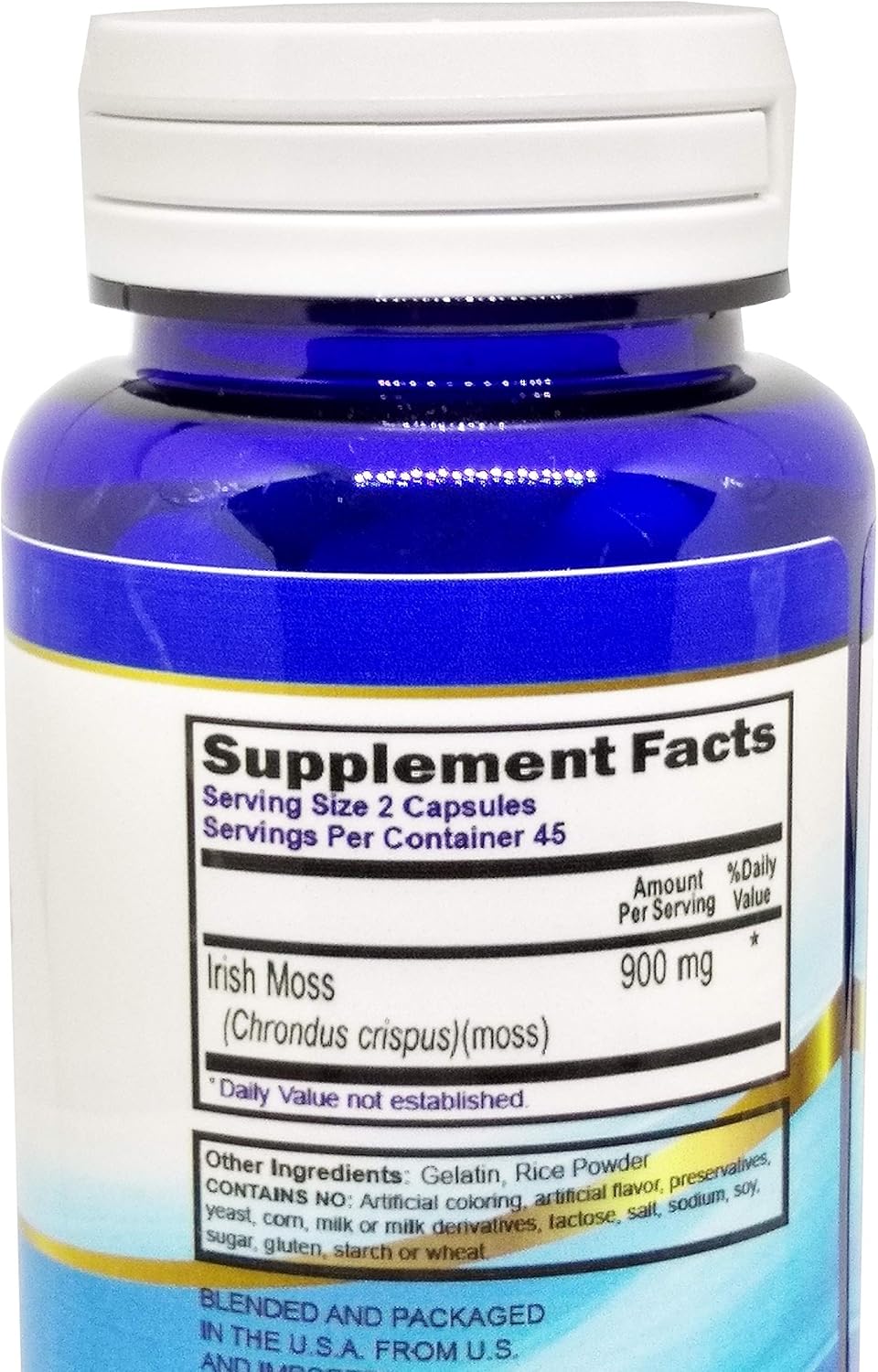 Irish Moss – Sea Moss Capsules 900mg Per Serving (Seamoss)(Chondrus crispus)(Irishmoss), 90 Capsules for 45 Day Supply.: Health & Personal Care