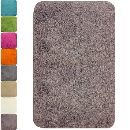 PROHEIM Badematte in vielen Formen Rutschfester Badvorleger Premium Badteppich 1200 g/m² weich & kuschelig Hochflor, Farbe:Ta