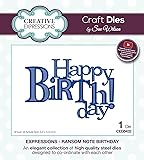 Sue Wilson Expressions Ransom Note Birthday, Metal, Silver, 15 x 5.8 x 0.6 cm