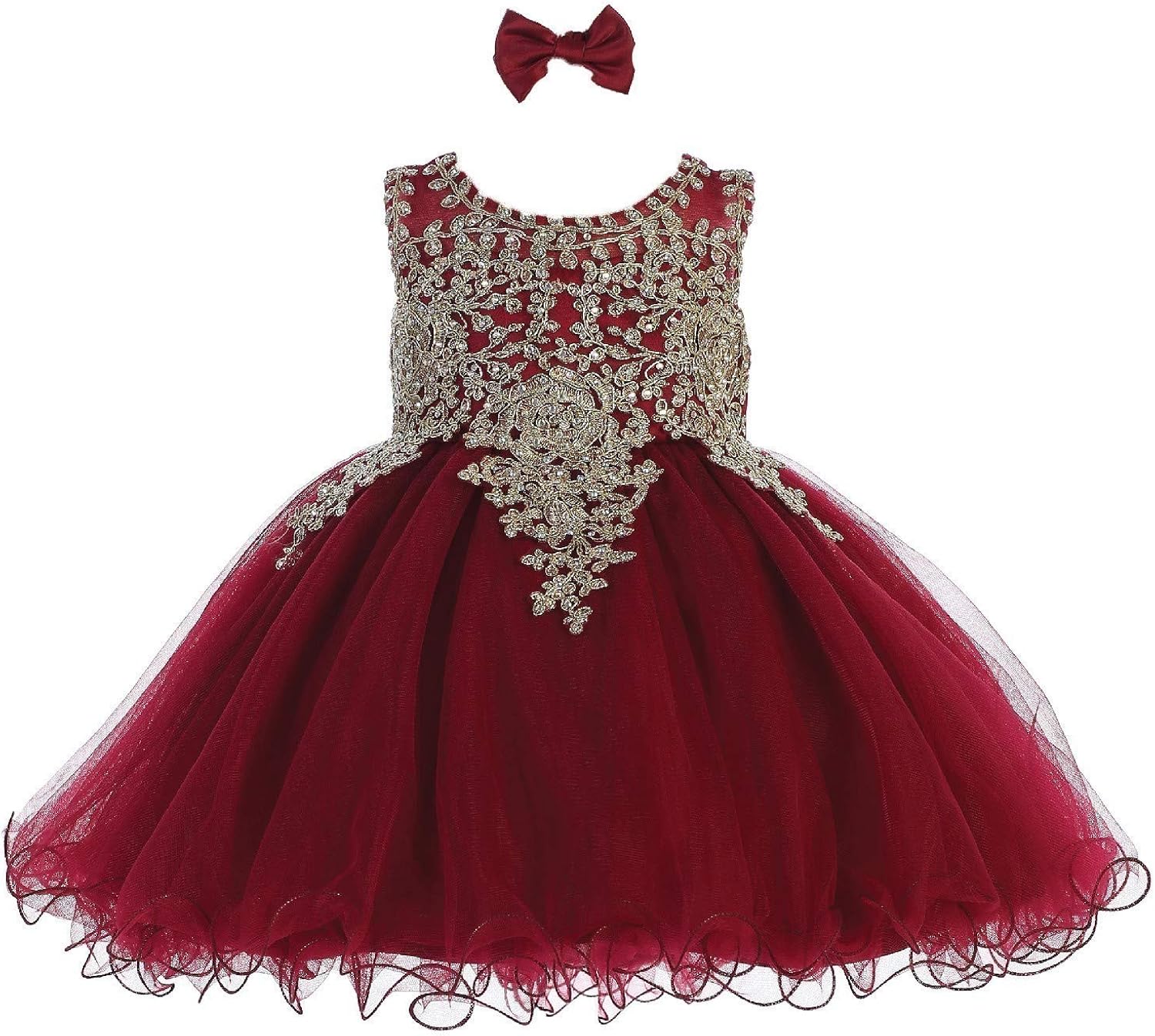burgundy baby dress