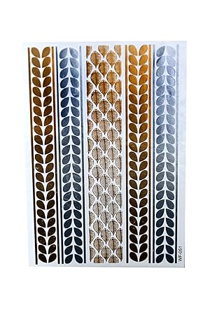 MyBeautyworld24 Gold Metallic Flash Tattoos in verschiedenen Designs Flash Tattoos Body Tattoo Armband Halskette Körperschmuc