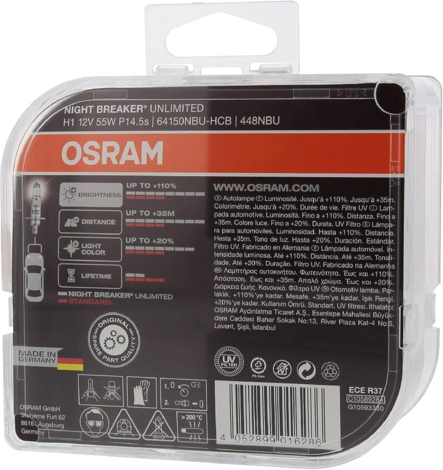 Car Parts H1 Osram Night Breaker Unlimited Foglight Bulbs Opel Vivaro Estate 01 Vehicle Parts Accessories Visitestartit Com