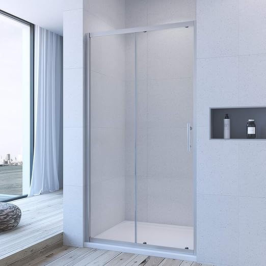 Aquabatos 120cm Duschabtrennung Duschtur Nischentur Schiebetur Duschwand Esg Glas Hohe 185cm Amazon De Baumarkt