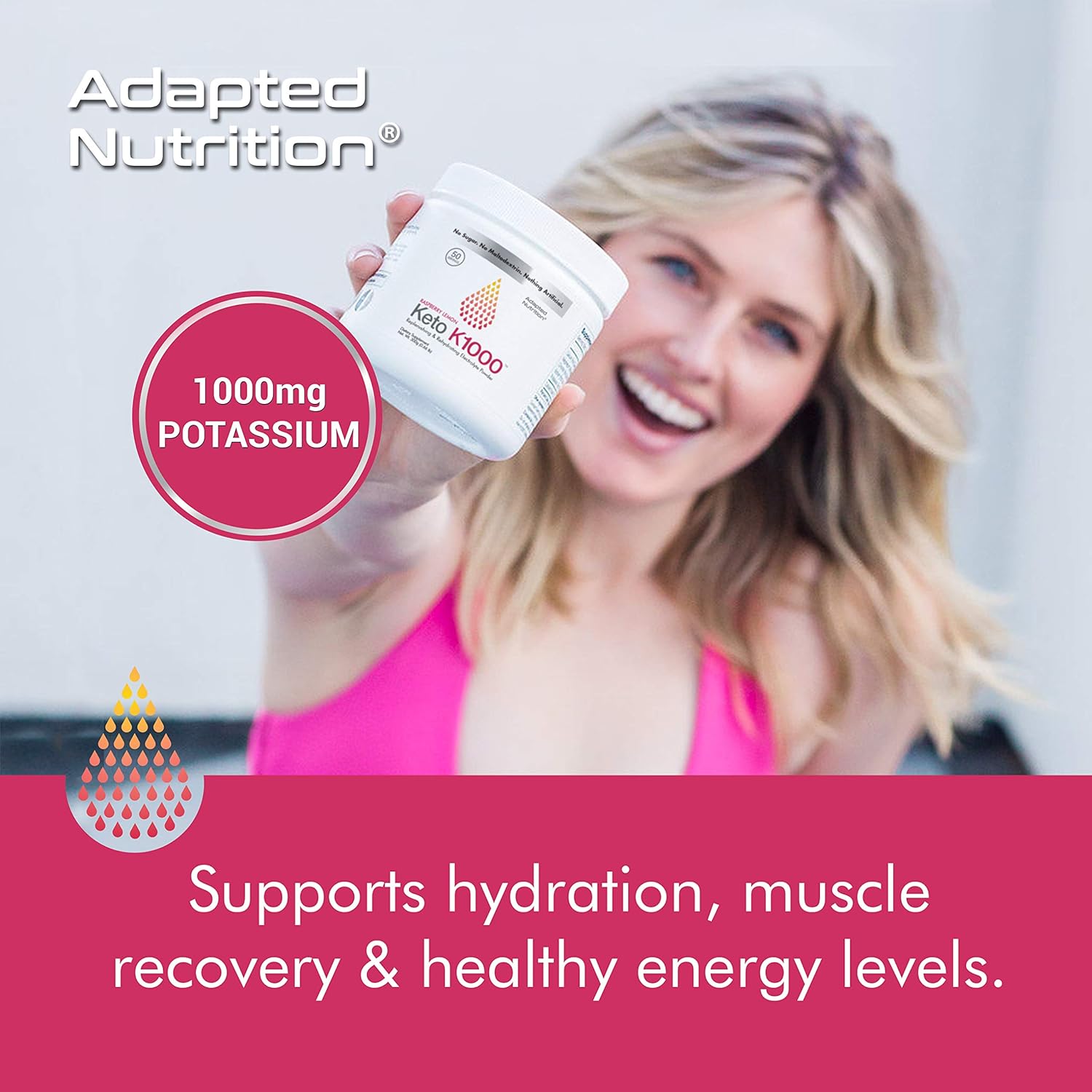 Keto K1000 Electrolyte Powder | Boost Energy & Beat Leg Cramps | No Maltodextrin or Sugar | No Ingredients from China | Amazing Raspberry Lemon | 50 Servings: Health & Personal Care