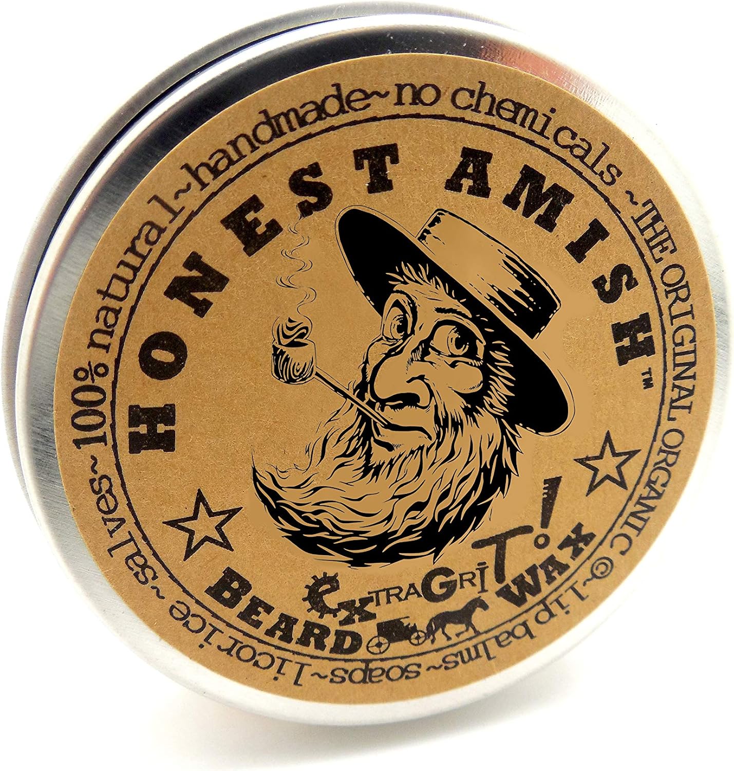 Honest Amish Extra Grit Beard Wax - All Natural and Organic - Hair Paste and Hair Control Wax, No Color, 57 g (Pack of 1) - Image 3