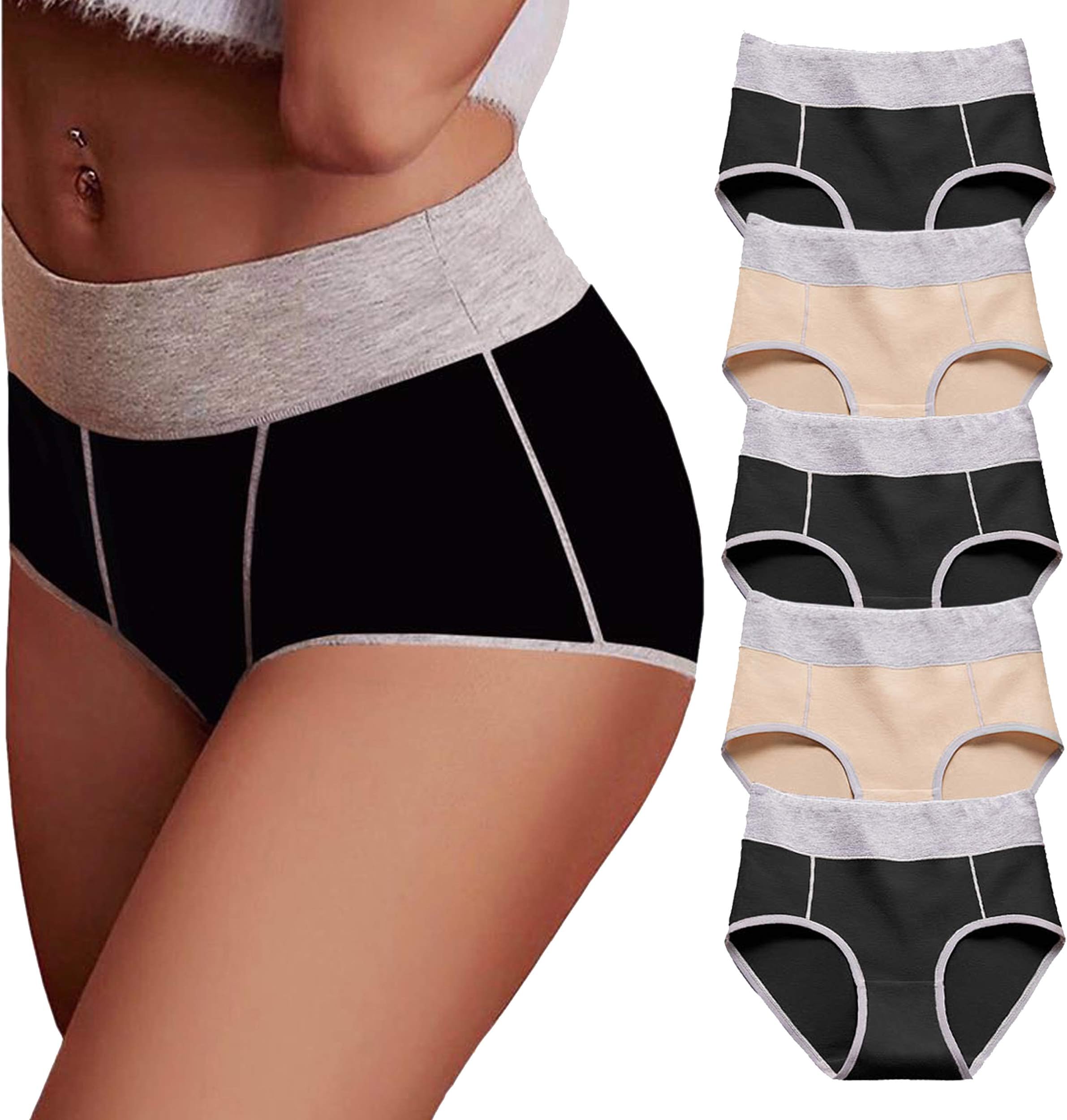 OPIBOO Women's Cotton Underwear,Soft Underwear Women Briefs,Ladies Comfort Breathable Underwear Briefs Panties