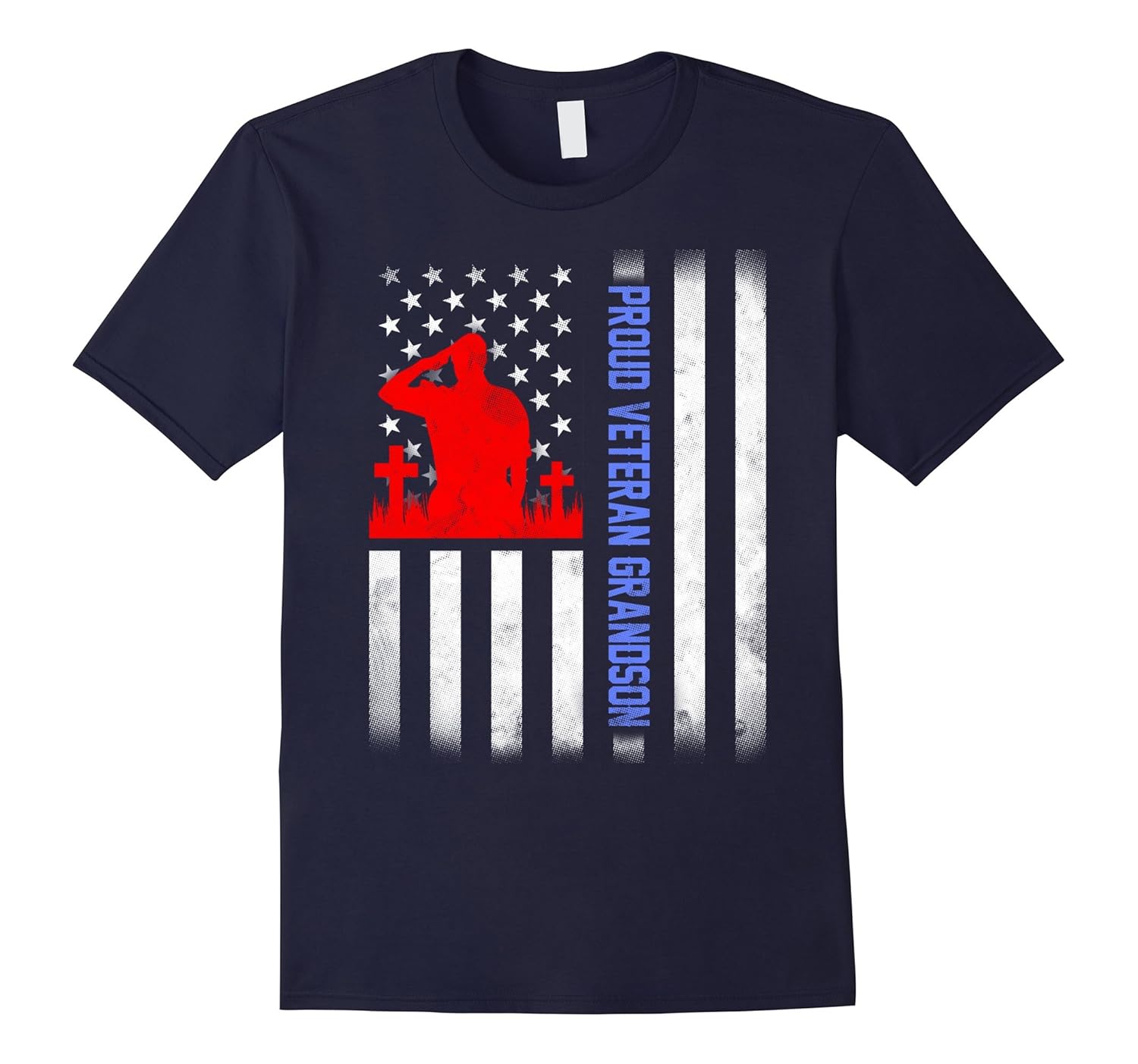 Proud Veteran Grandson t shirt US Flag-ANZ