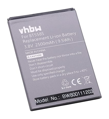 vhbw Li-Polymer Akku 2500mAh (3.8V) für Handy Smartphone Telefon Zopo S5580, Speed 7 wie BT558s.