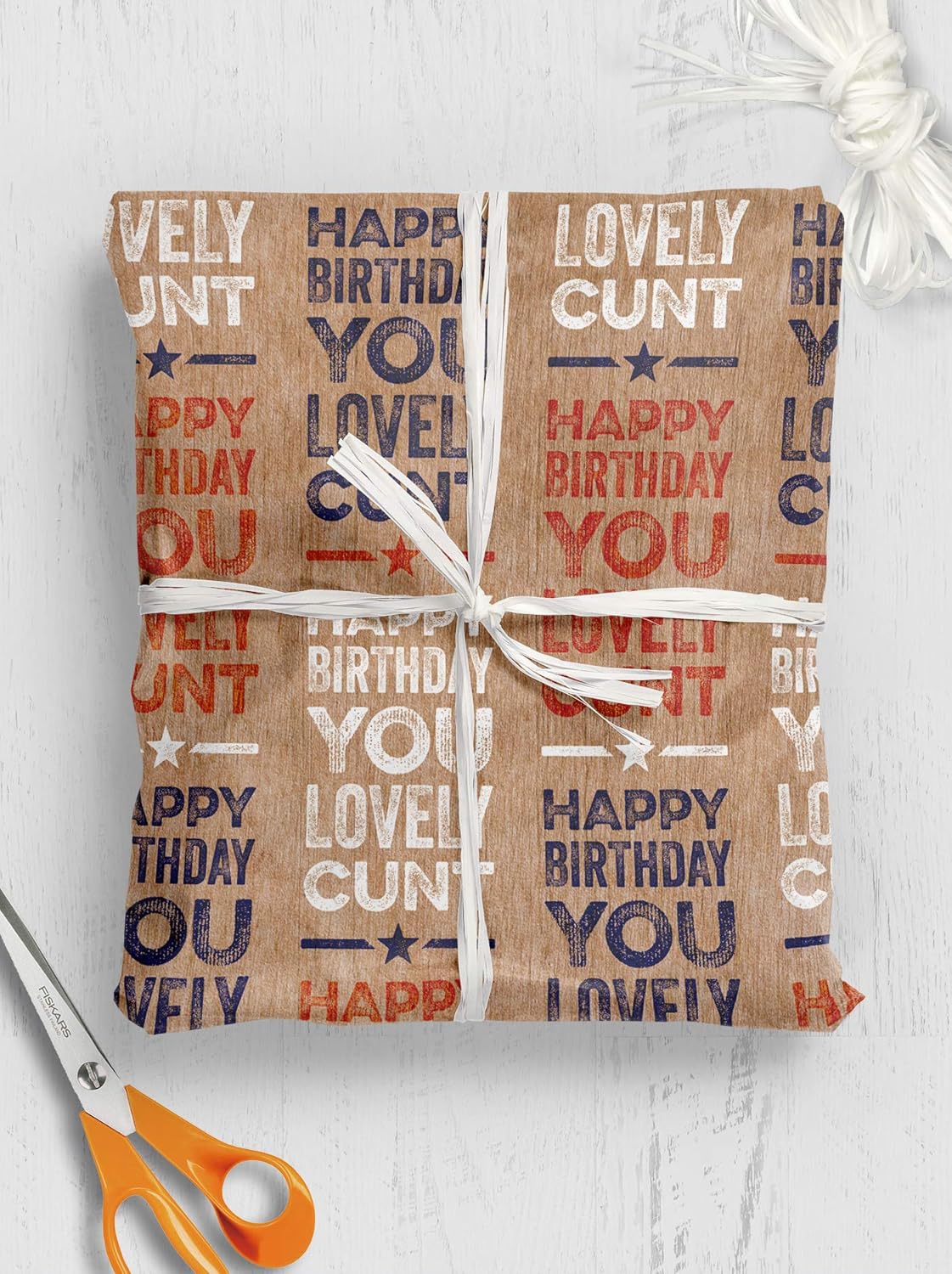 Brainbox Candy, 2 Sheets of Funny Rude 'Lovely C*nt' Birthday Wrapping Paper - Image 5