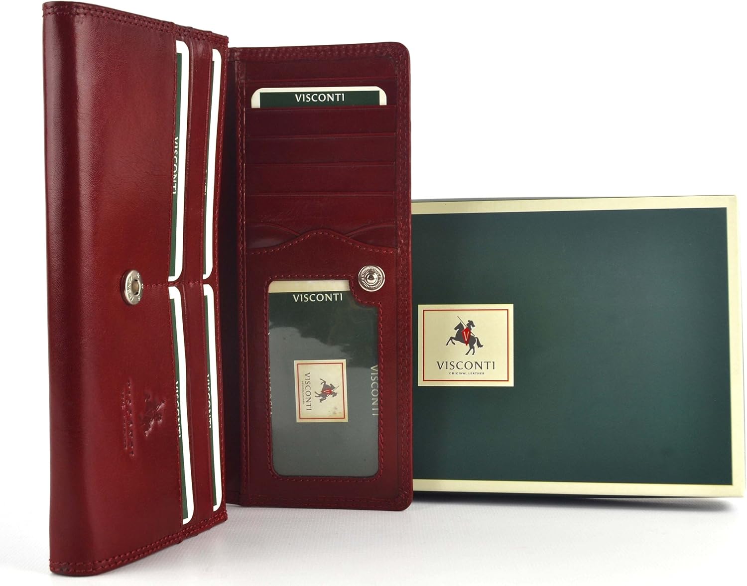 Visconti Quality Ladies Italian Leather Purse/Wallet Monza Collection Gift Boxed (Red) - Image 3