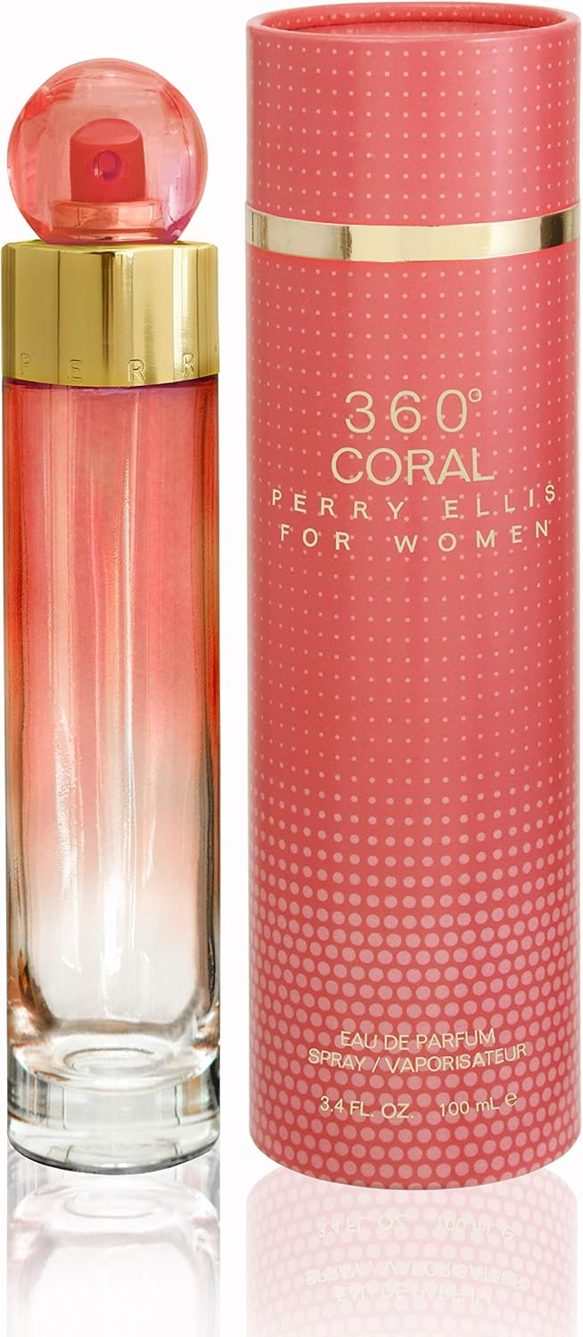 Perry Ellis Eau De Parfum Spray for Women, 360 Coral, 3.4 Ounce by Perry Ellis