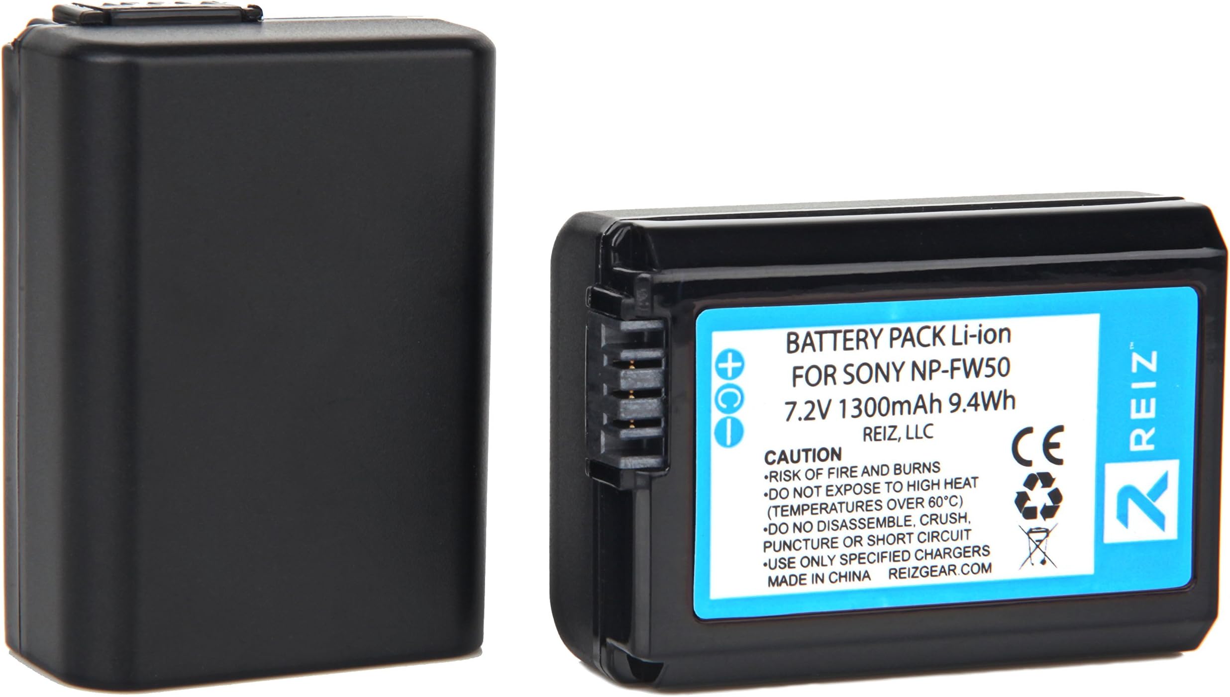 REIZ Battery for Sony NP-FW50 (Compatible with Alpha a7, a7 II, a7R, a7R II, a7S, a7S II, a5000, a5100, a6000, a6300, a6500, NEX-5T, Cyber-Shot DSC-RX10 III and More)