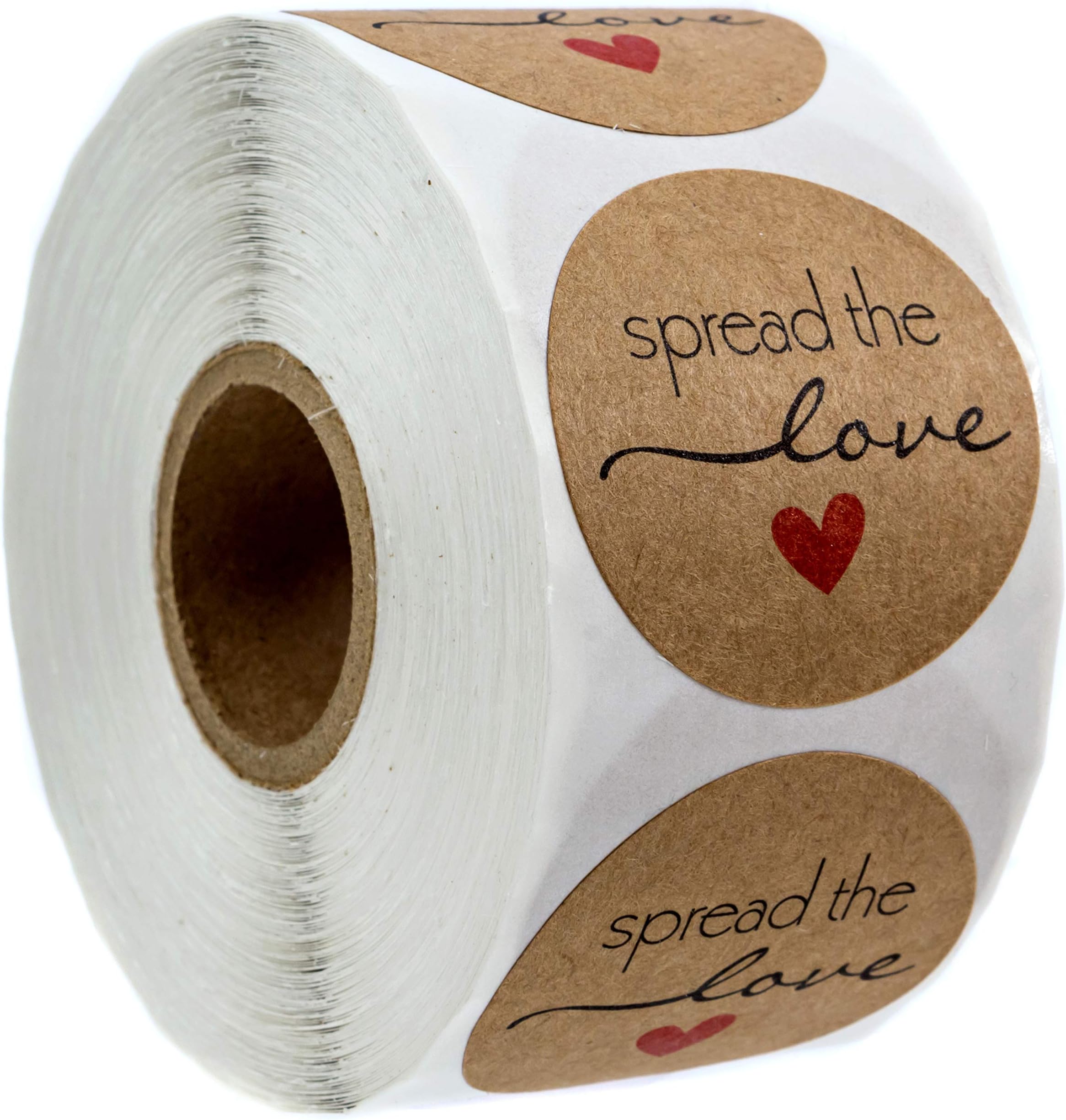 Spread The Love Stickers / 500 Canning Labels/Wedding Favor Homemade Jam Jelly Stickers / 1.5" Brown Kraft Small Business Label/Made in The USA