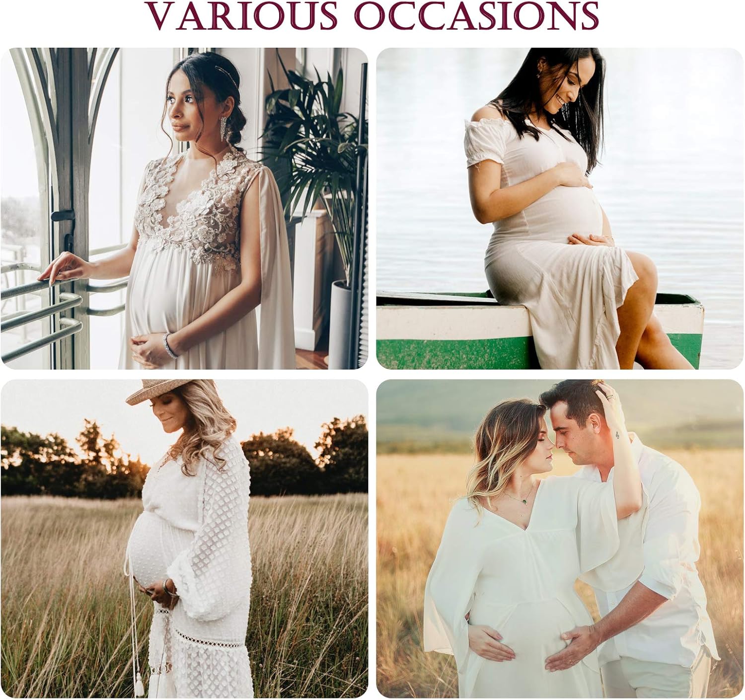 Women's Maternity Dress Maxi Baby Shower Pregnancy Dresses for Photoshoot at  Women’s Clothing store