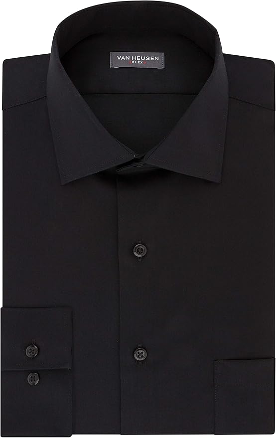 van heusen men's dress shirt regular fit flex collar solid