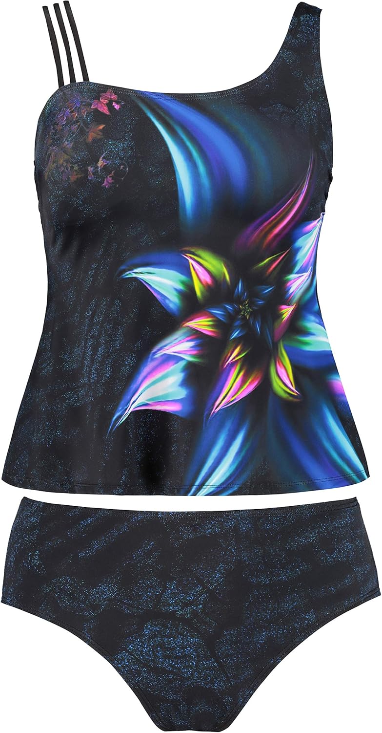 Ulla Popken Damen große Größen bis 64, Zweiteiliger Tankini, Softcup