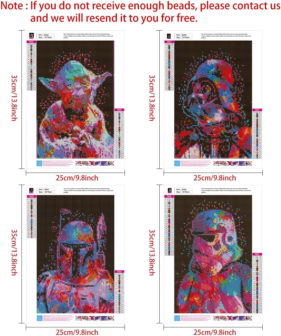 KISSBUTY DIY Star Wars Diamond Rhinestone Painting Kits for Adults