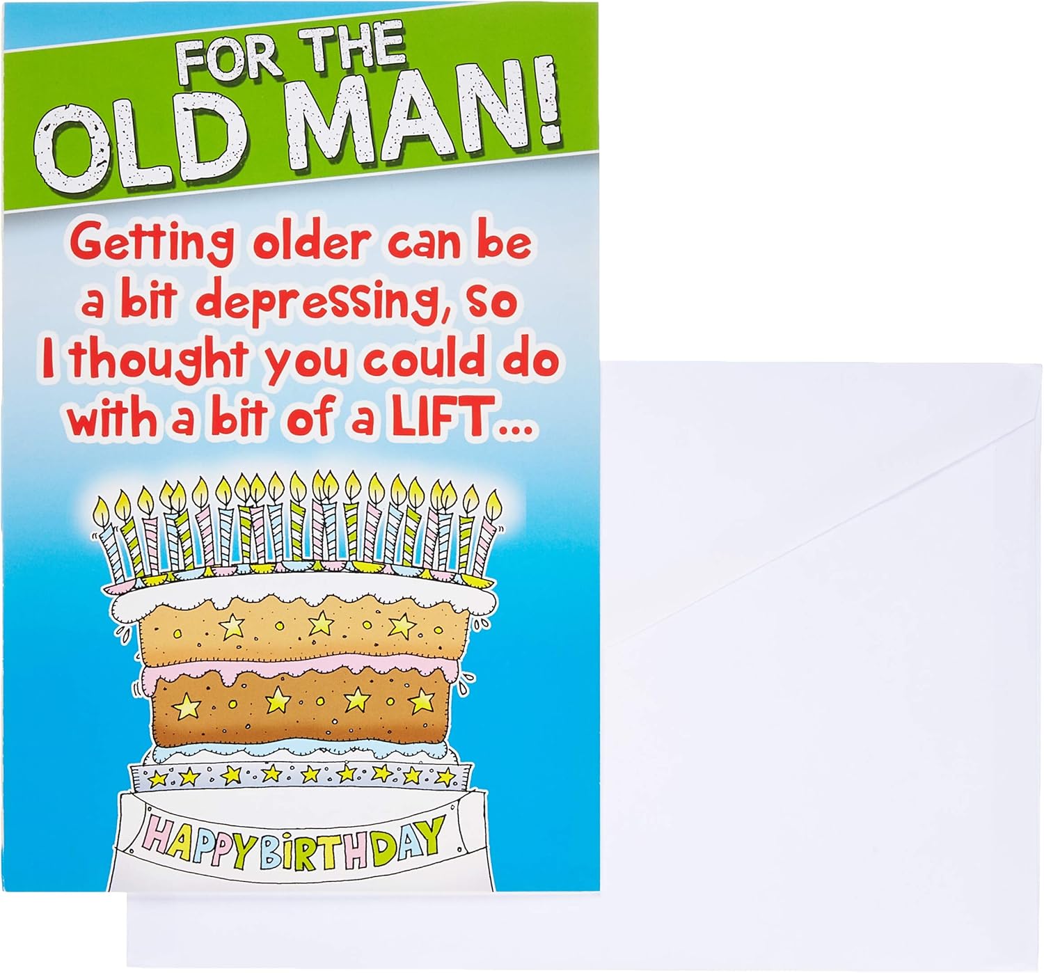 Face Ache, Funny Birthday Card Dad, Dad Humorous Birthday Card, for The Old Man Multi-Coloured, 6X9