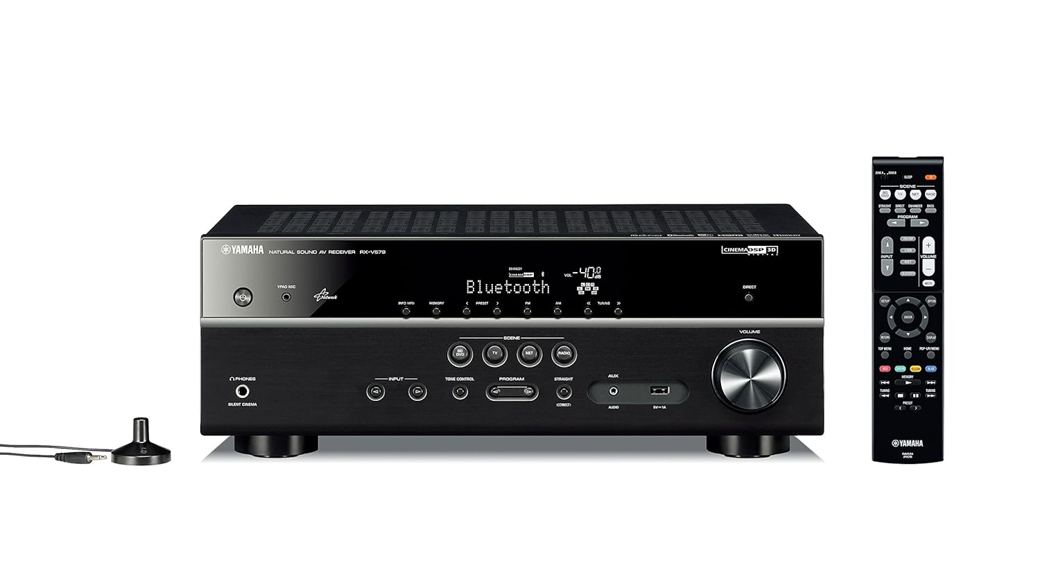 Yamaha RX-V579BL 7.2-Channel MusicCast AV Receiver with Bluetooth, Works with Alexa