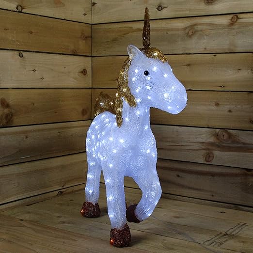 Kaemingk LED Acrylic Unicorn Outdoor Christmas Display with Cool White