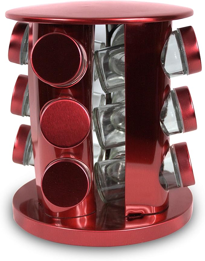 Rotating Kitchen Spice Rack Carousel 12 Jar Organizer for a