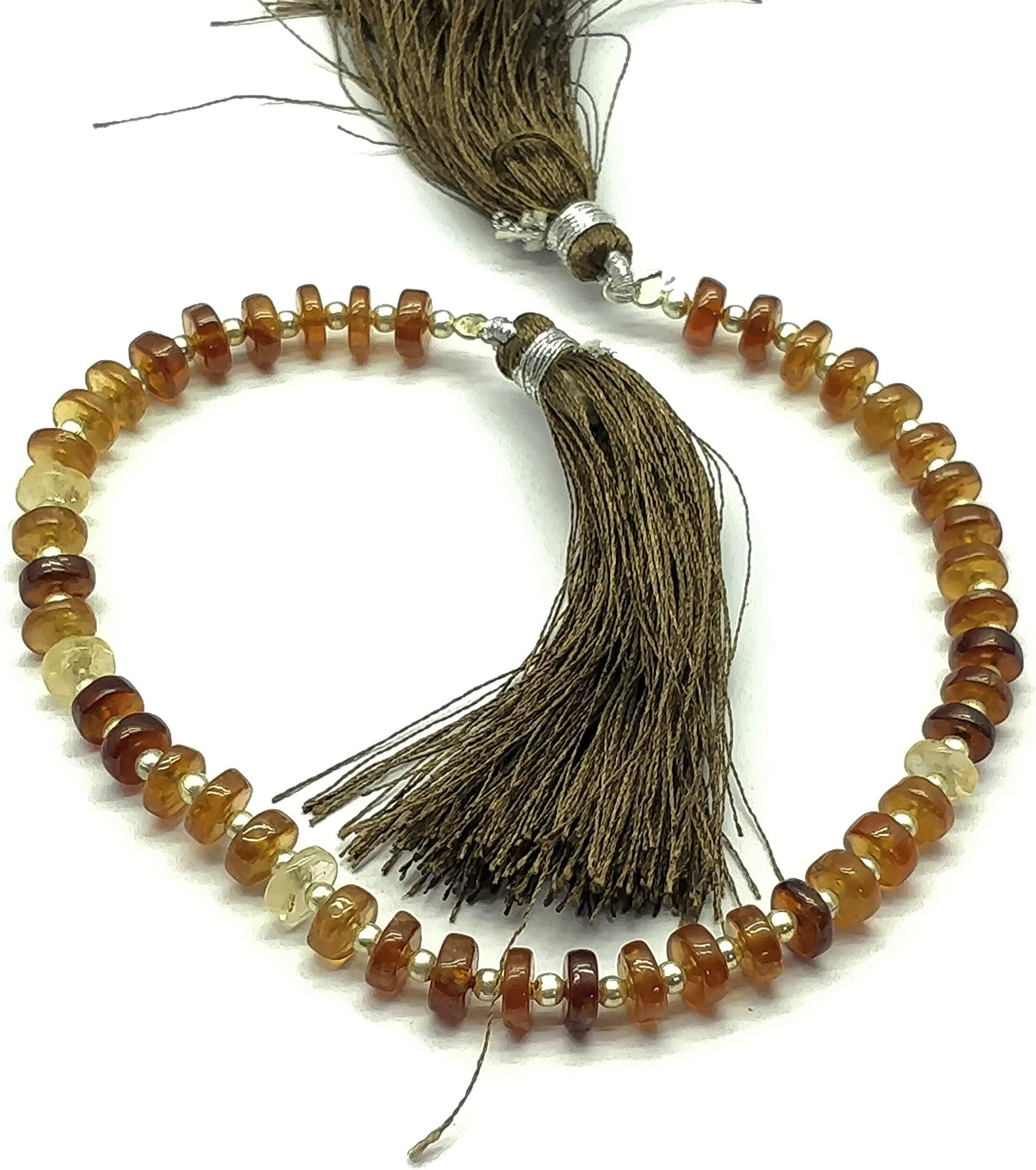 1.Strand Natural Hessonite Garnet Gemstone Fine Smooth Tyre Semiprecious Beads 5.5 mm 8 Inch Strand Code-FL234