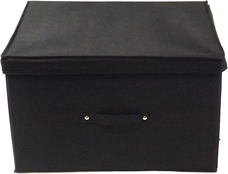 Neusu Jumbo Resistente Caja De Almacenaje Plegable De Color Negro - 50 cm x 40 cm x