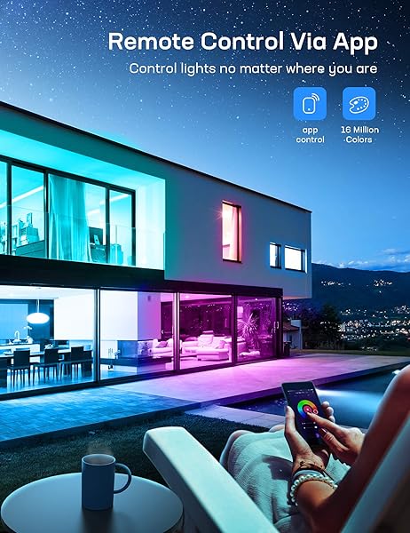 TECKIN 2 rollos 5m Tiras Led Rgb WiFi 5050 12V con 300 Leds Compatible con Alexa Google Home App Control Remoto de 24 Teclas para Decorativas para Navidad y Fiestas no resistente al agua