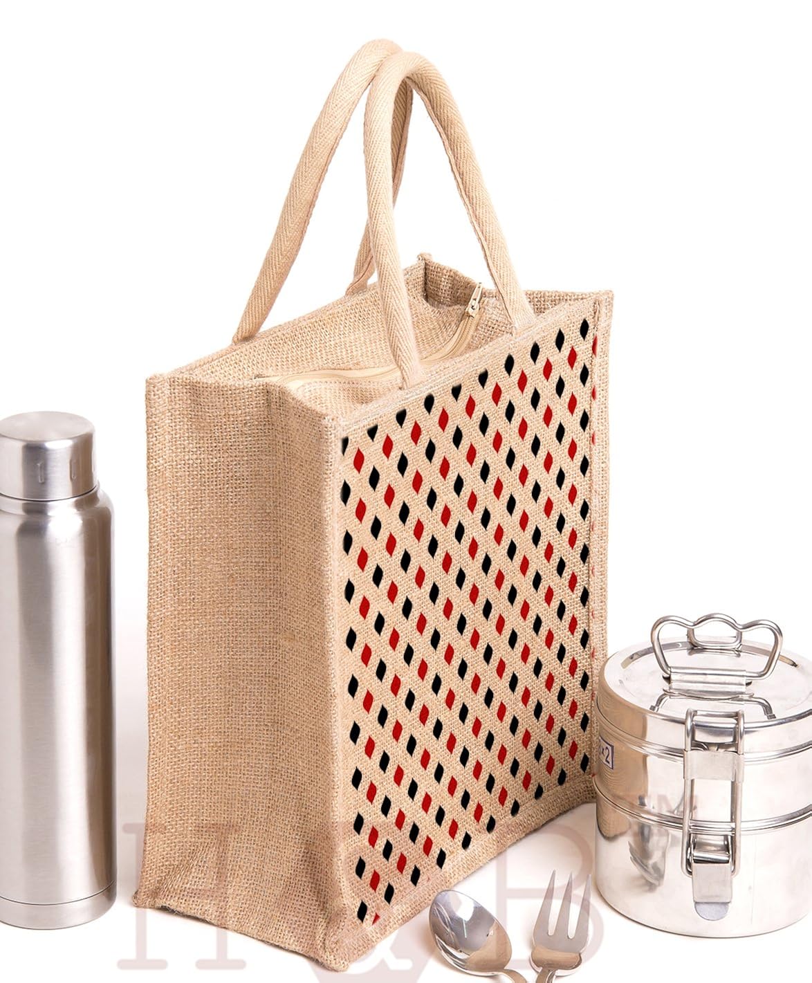 h&b unisex jute beige multipurpose tote bag