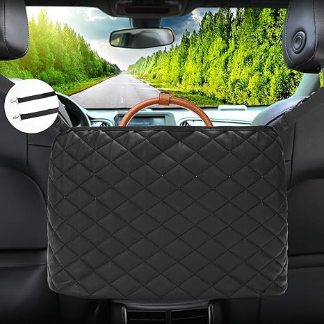 Amazon Co Jp Dysgloble 車用ハンドバッグホルダー レザーカーパース ネットポケット ハンドバッグホルダー シート間の収納バッグオーガナイザー ブラック Diy 工具 ガーデン