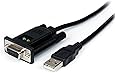 StarTech.com 1 Port USB to Null Modem RS232 DB9 Serial DCE Adapter Cable with FTDI, Black (ICUSB232FTN )