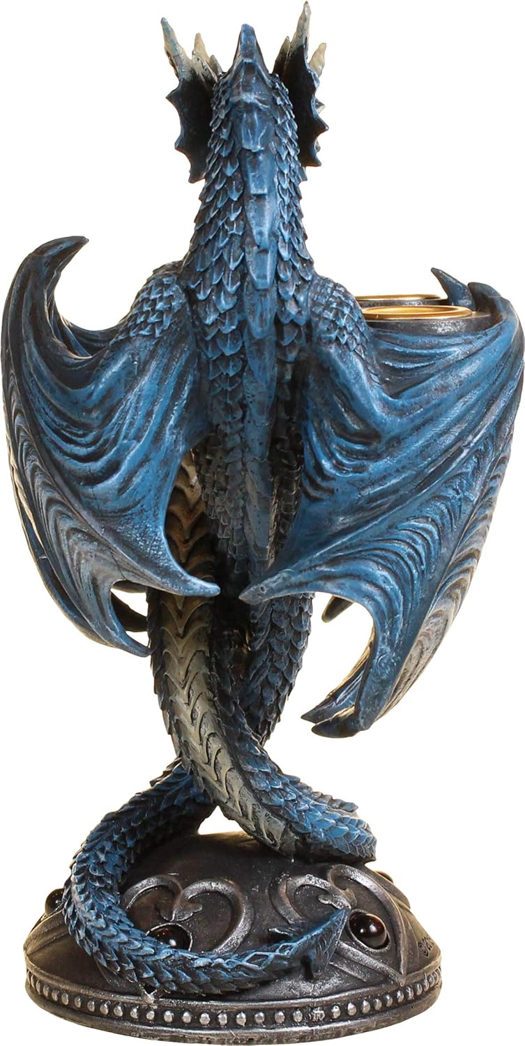 Nemesis Now Dragon Heart Anne Stokes Candle Holder 28cm Blue, 23cm - Image 3