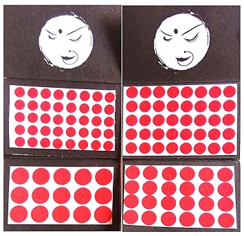 My.Shop Red Bindis Round Shape Velvet Bindi Tikka kumkum for Women Ladies (8mm to 12mm)