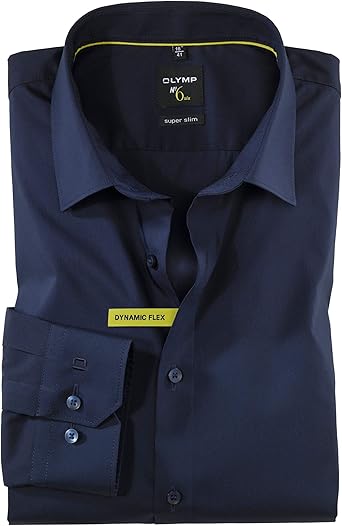 Olymp No Six Chemise A Manches Longues Stretch Facile A Repasser Bleu Nuit Bleu 46 Amazon Fr Vetements Et Accessoires
