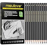 MISULOVE Professional Drawing Sketching Pencil Set - 12 Pieces Art Drawing Graphite Pencils(12B - 4H), Ideal for Drawing…