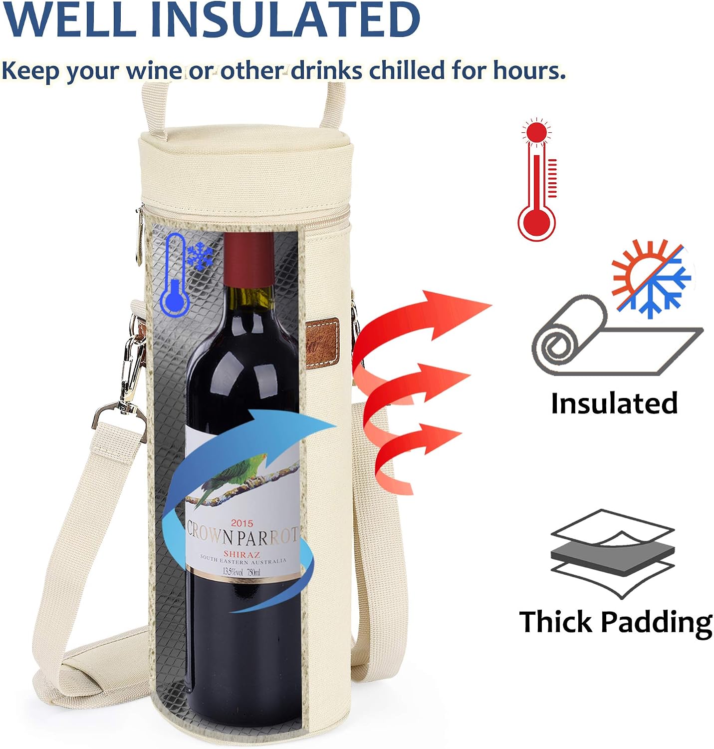 Amazon Com Tirrinia Single Wine Cooler Bags Insulated Padded Portable Wine Tote Carrier For Travel Byob Restaurant Wine Tasting Party Great Gift For Wine Lover Beige Bar Tools Drinkware tirrinia single wine cooler bags insulated padded portable wine tote carrier for travel byob restaurant wine tasting party great gift for wine