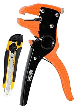 Digital Craft Stripping Pliers Automatic Cutter Cable Scissors Wire Stripper Tool Multitool Precision (Orange and Black)