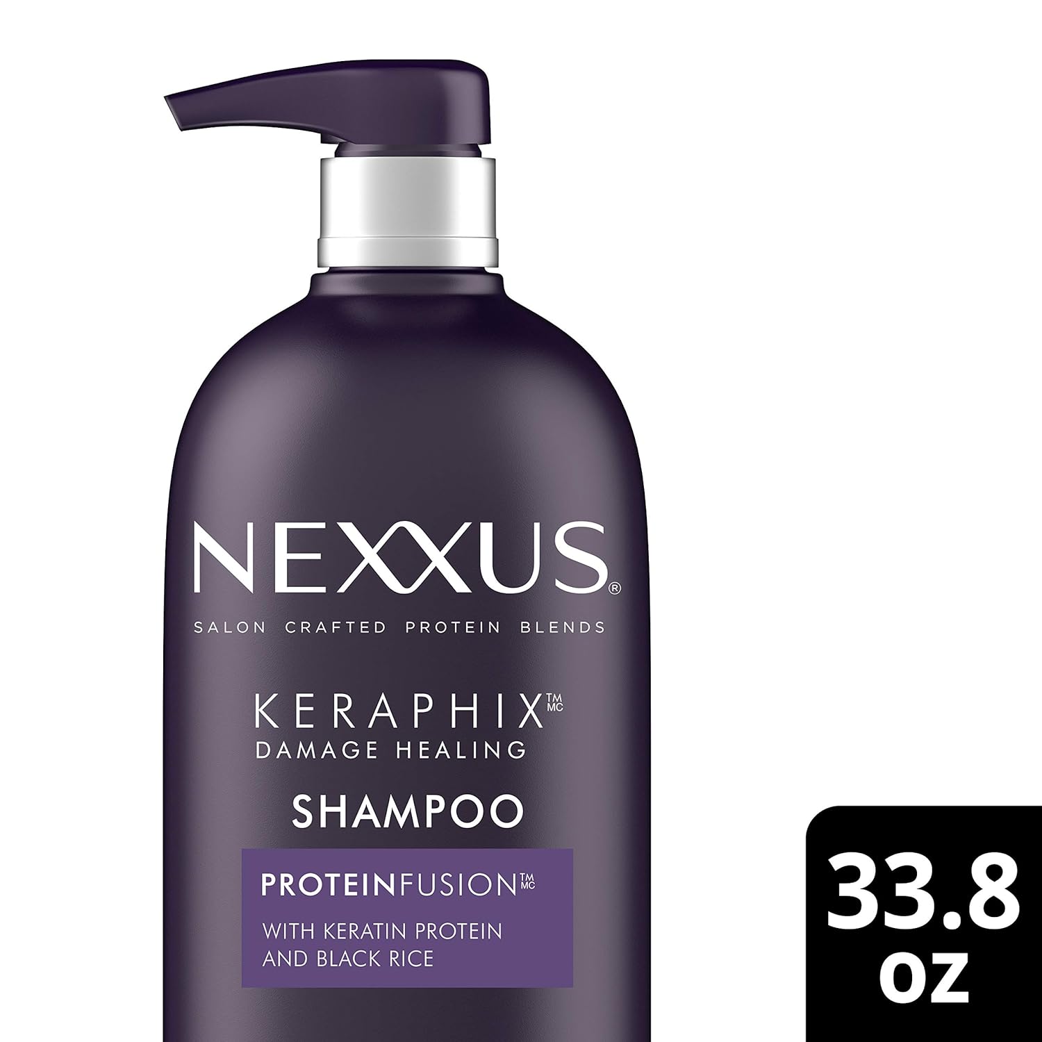 Nexxus Keraphix Shampoo for Damaged Hair With ProteinFusion Keratin Protein, Black Rice, Silicone-Free 33.8 oz : Beauty