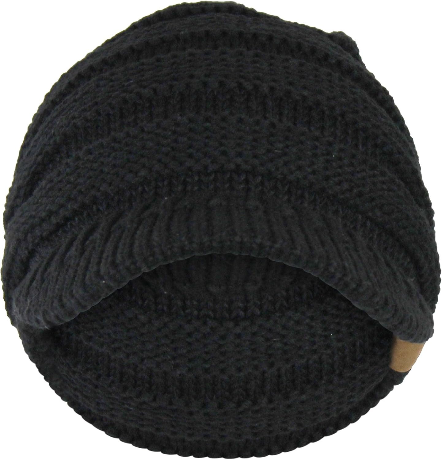 knit beanie hat with brim