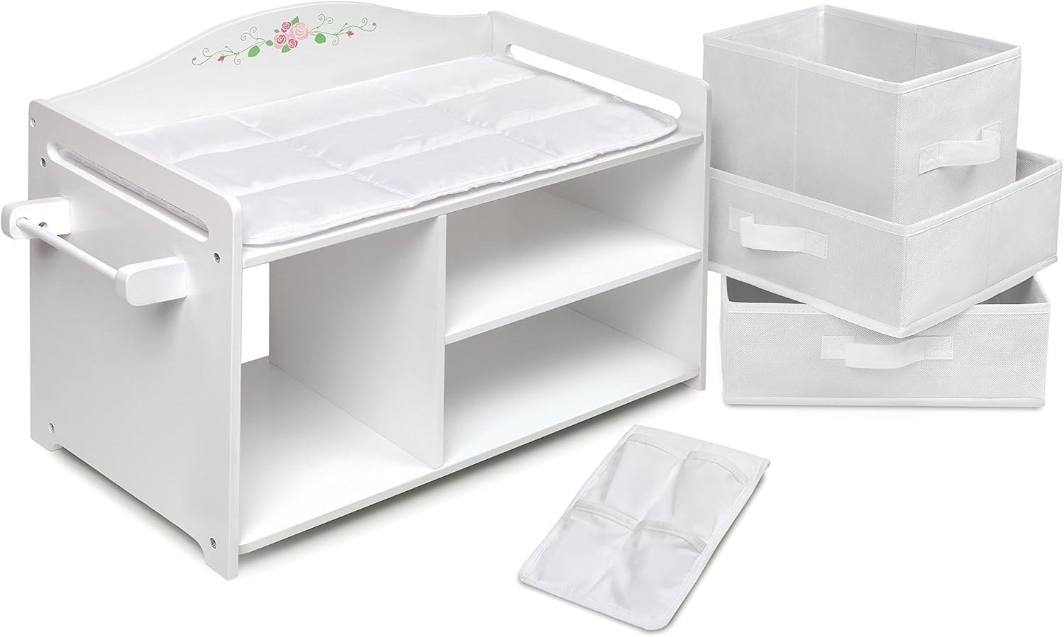 badger basket white rose doll high chair