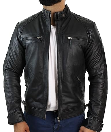 Aviatrix Herrenjacke 100% Echtleder Biker Stil Retro Weiches Leder Lässig