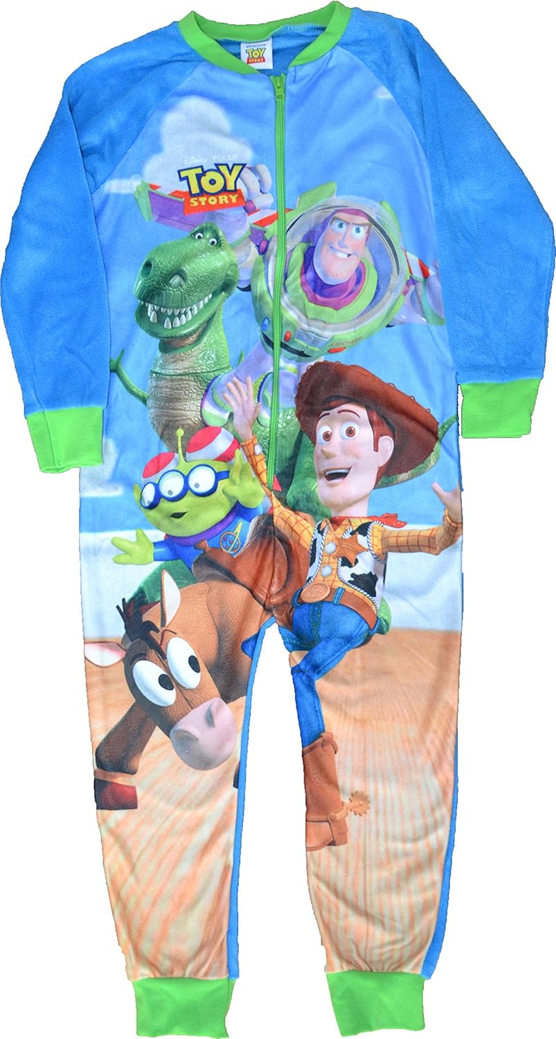Disney Boys Toy Story Fleece Onesie Pyjamas Sizes 78 Years Blue