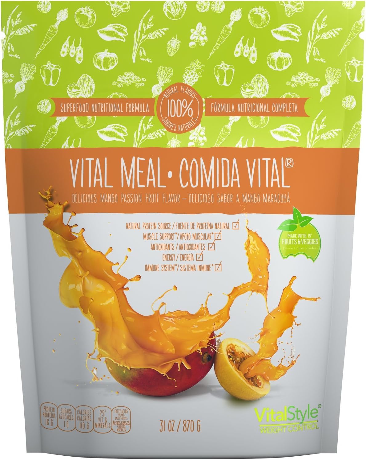 VitalMeal – Meal Replacement Shake; Ideal Lean Shake with 25+ Vitamins and Minerals, Protein, Probiotic Fibers, Essential Fatty Acids, 15 Fruits and Vegetables, and Digestive Enzymes