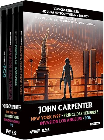 John Carpenter-Coffret : New York 1997 + Prince des t&eacute;n&egrave;bres + Invasion Los Angeles + Fog [4K Ultra HD Blu-Ray Bonus-&Eacute;dition bo&icirc;tier SteelBook]