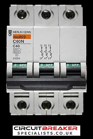 Merlin Gerin Mg 24354 3 Pole 24354 400v C60n C40 Circuit Breaker Thermal Magnetic Circuit Breakers Amazon Com