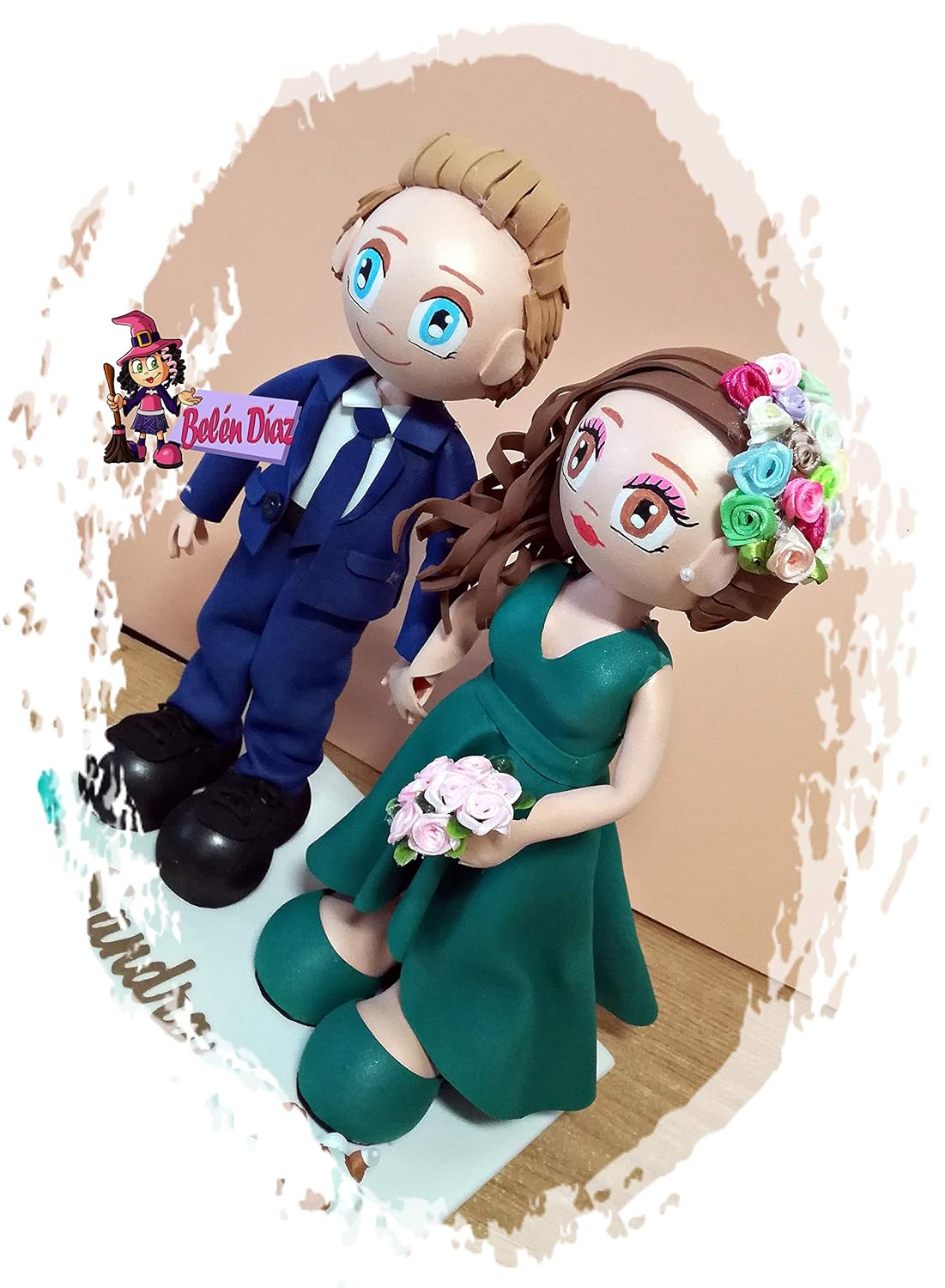 muñecos de goma eva novios personalizados