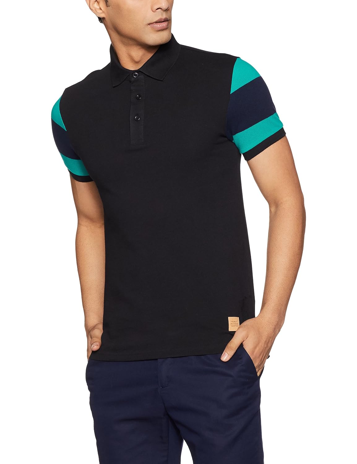 united colors of benetton men's striped regular fit cotton polo