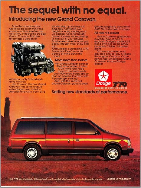 Amazon Com Relicpaper 1987 Dodge Grand Caravan Sequel With No Equal Dodge Print Ad Posters Prints